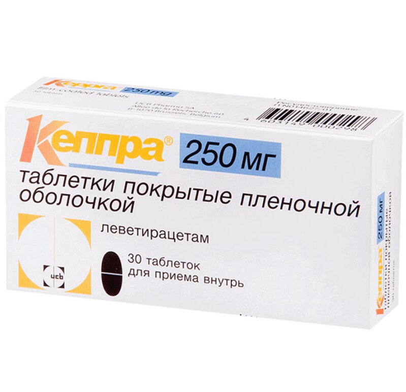 Купить Кеппра таб.п.п.о.250мг №30, UCB Pharma