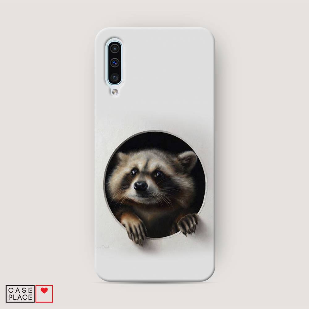 

Пластиковый чехол "Любопытный енот" на Samsung Galaxy A30s, 28820-1