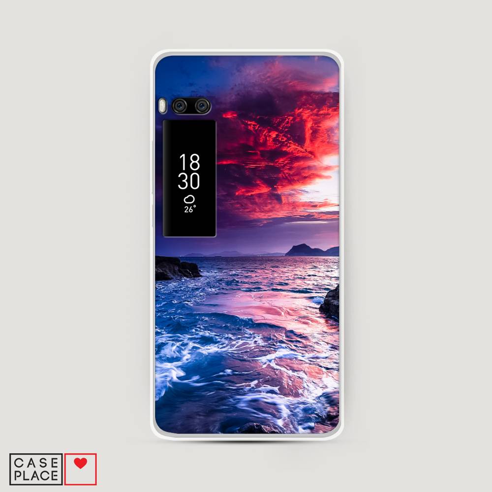 

Чехол Awog на Meizu Pro 7 "Волны 1", Розовый;синий, 71850-4