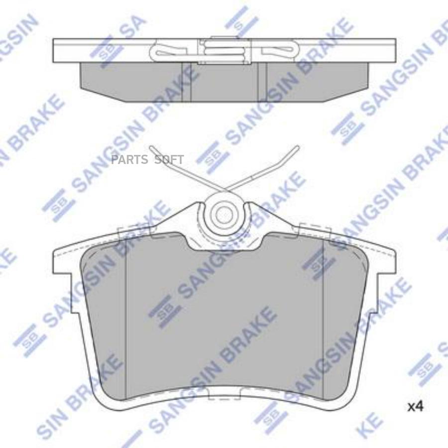 

Колодки Задние Citroen Berlingo Ii 08-, Peugeot Partner 08- Sp1824 Sangsin brake арт. SP18