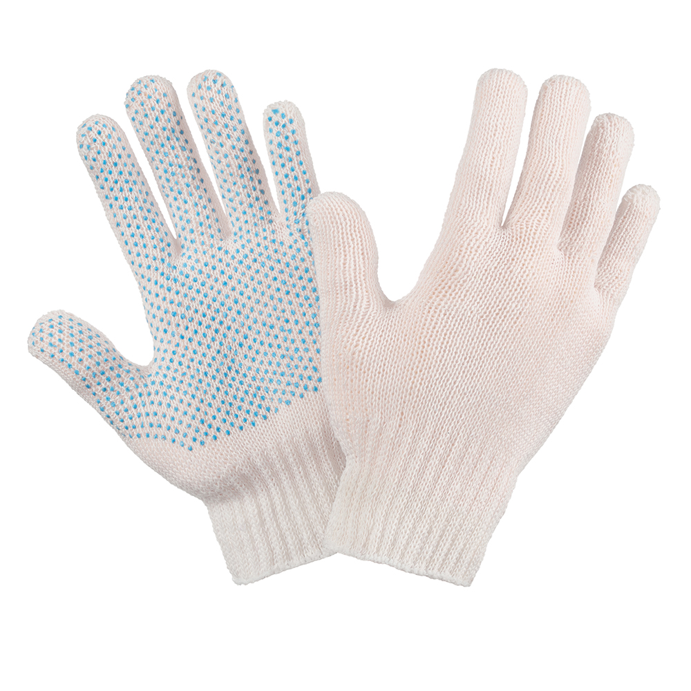 Перчатки рабочие хлопчатобумажные с точечным ПВХ покрытием перчатки 12423 рабочие c полным двойным нитриловым обливом кислотно щелочностойкие