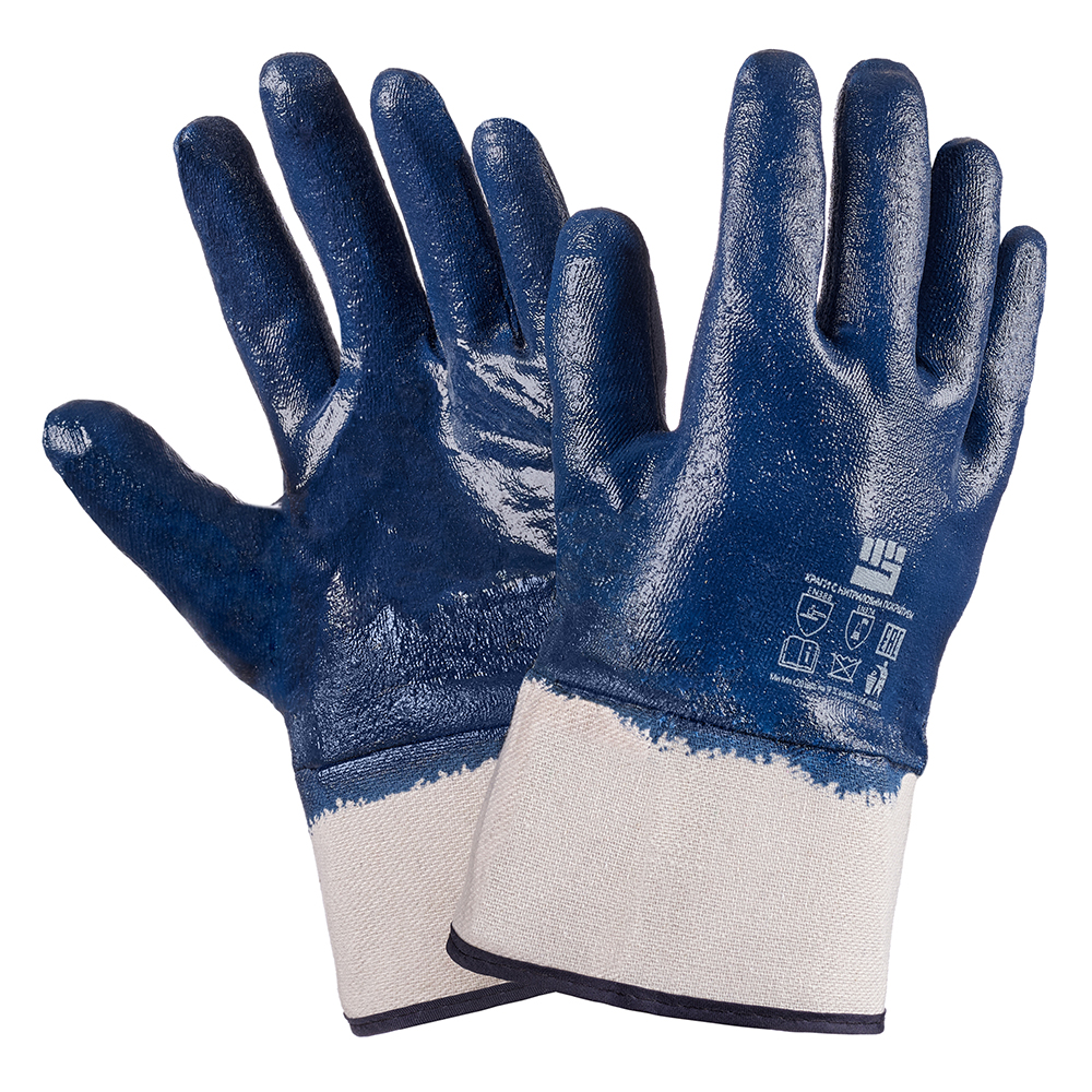 Перчатки рабочие с нитриловым обливом манжет крага перчатки рабочие тканевые с нитриловым обливом