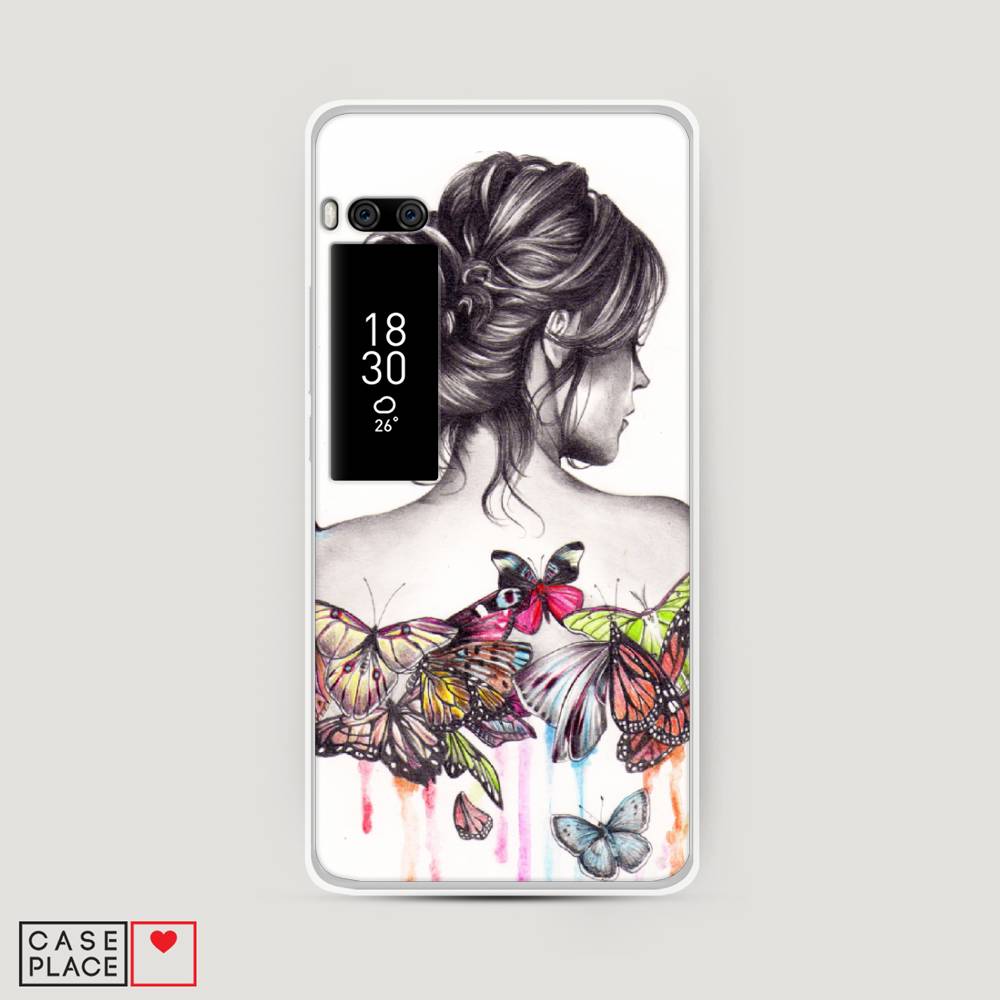 фото Чехол awog "девушка с бабочками" для meizu pro 7
