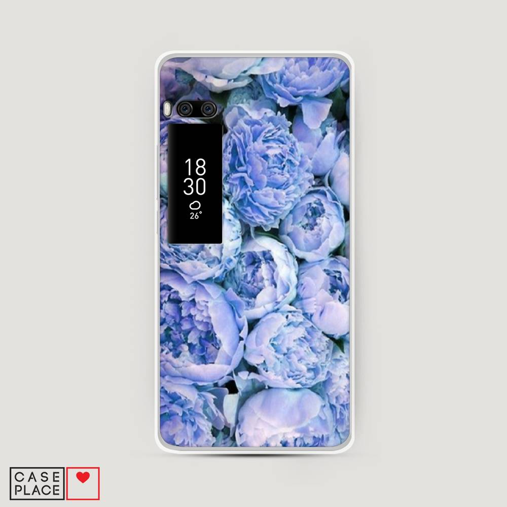 

Чехол Awog на Meizu Pro 7 "Пионы голубые", Голубой, 71850-8
