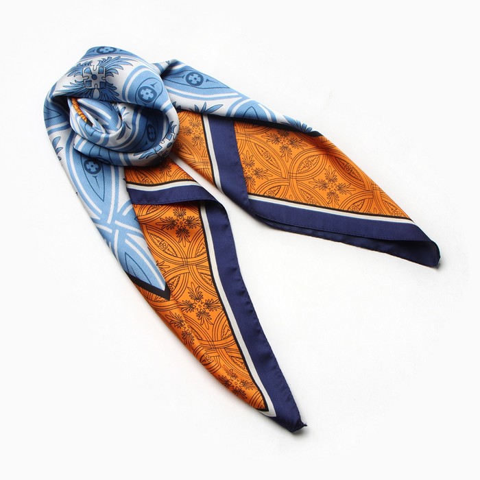 Платок женский MINAKU 9687280 оранжевый; синий, 70x70 см