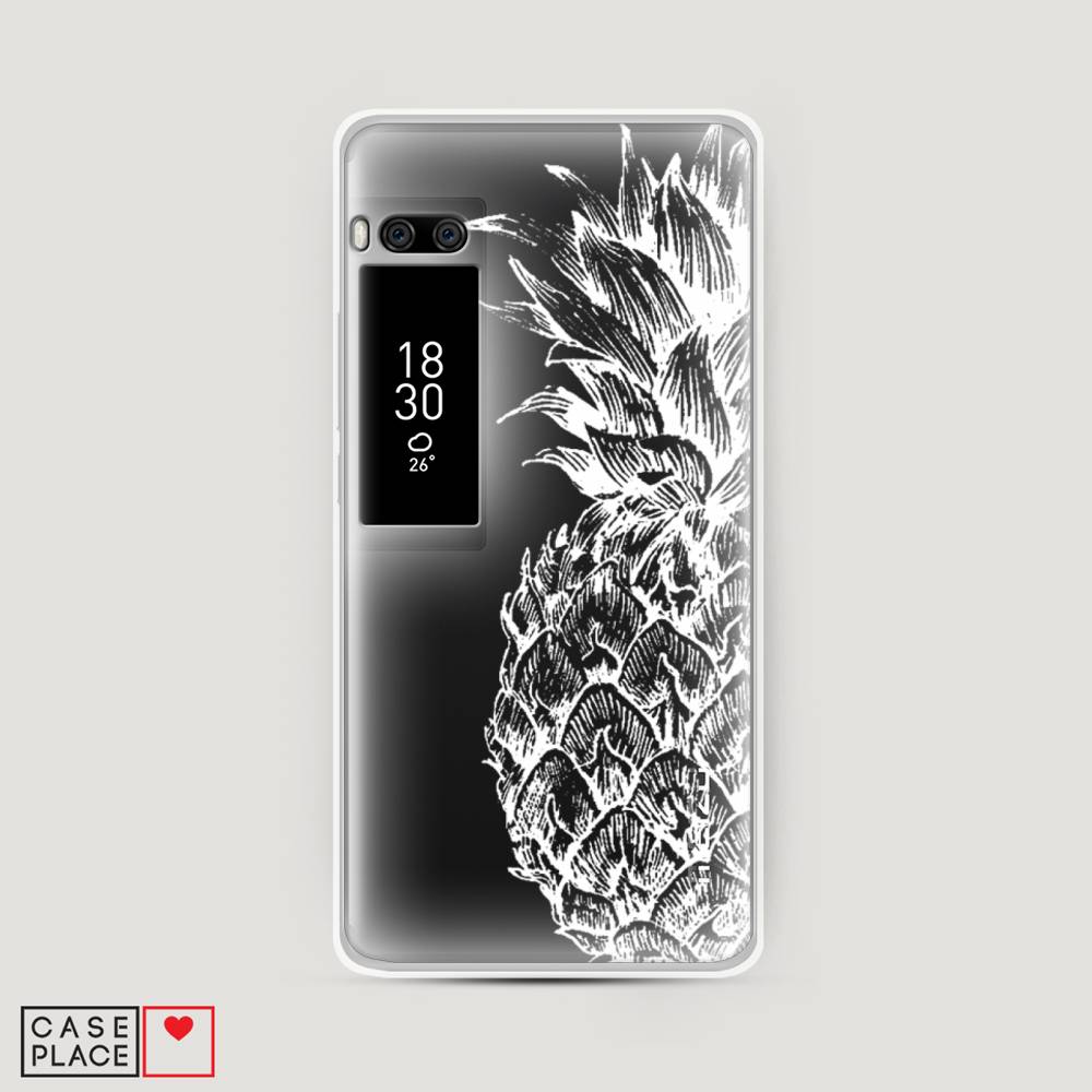 

Чехол Awog на Meizu Pro 7 "Ананас графика белая", Белый, 71850-10