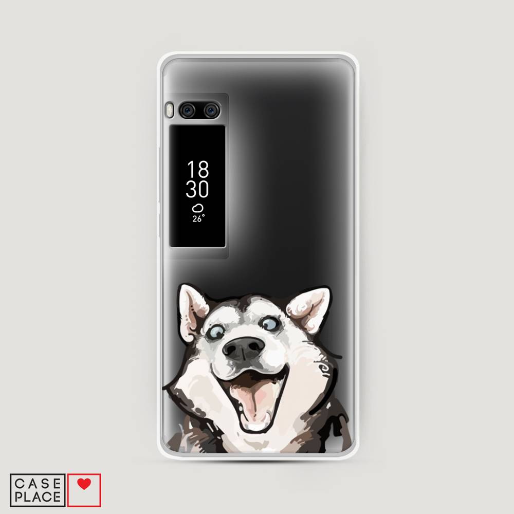 

Чехол Awog на Meizu Pro 7 "Радостный хаски", Белый;голубой;черный, 71850-1