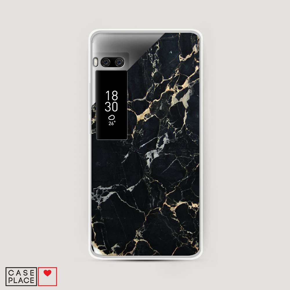 

Чехол Awog на Meizu Pro 7 "Черный мрамор уголок", Черный;золотистый, 71850-3