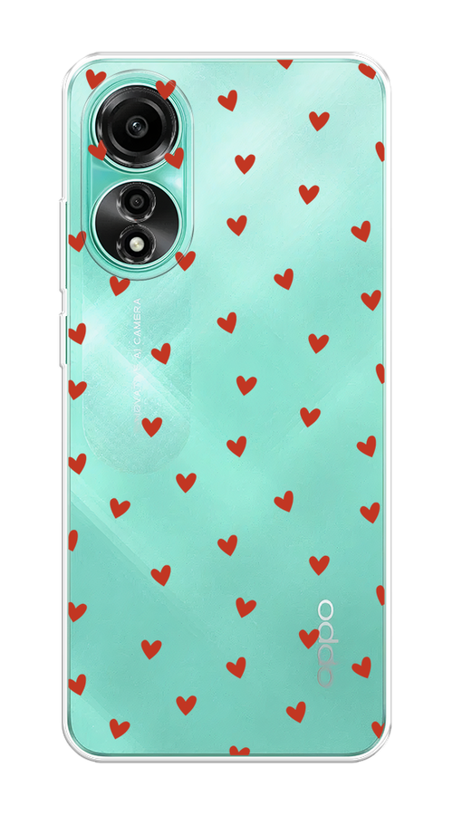 

Чехол Homey на Oppo A78 4G "Red hearts", Красный;прозрачный, 2514750-1