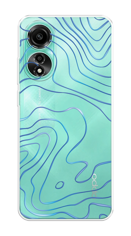 

Чехол Homey на Oppo A78 4G "Blue lines", Прозрачный;синий, 2514750-1