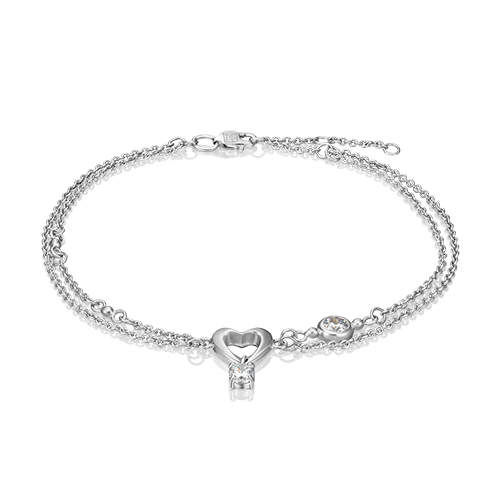 Браслет из серебра р.17 PLATINA jewelry 05-0619-00-401-0200-69, фианит