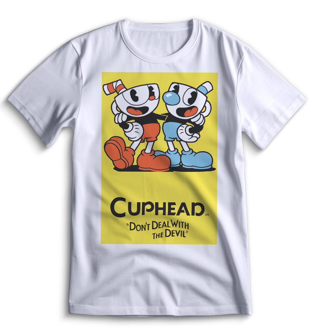 Белая футболка Top T-shirt Капхед Cuphead 0077 размера XL.