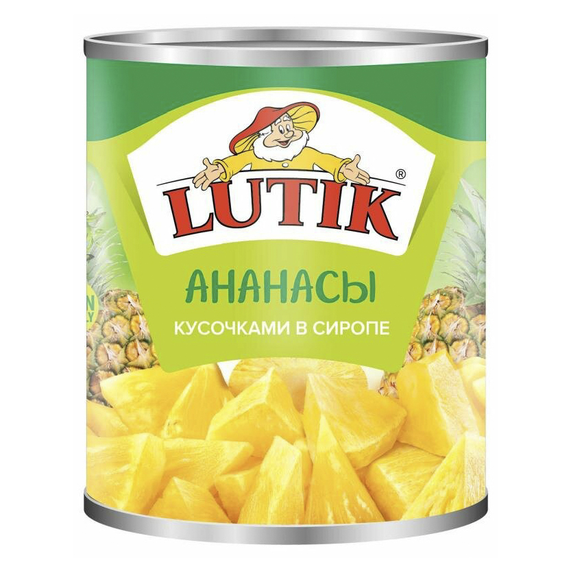 

Ананасы Lutik консервированные кусочки в сиропе 580 мл