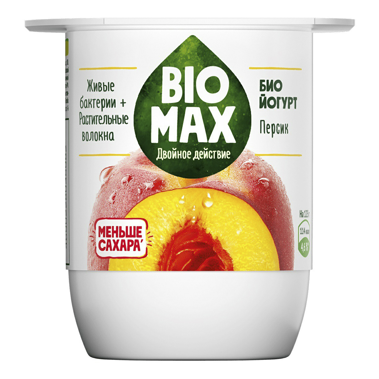 фото Биойогурт bio max с персиком 2,2% бзмж 125 г biomax