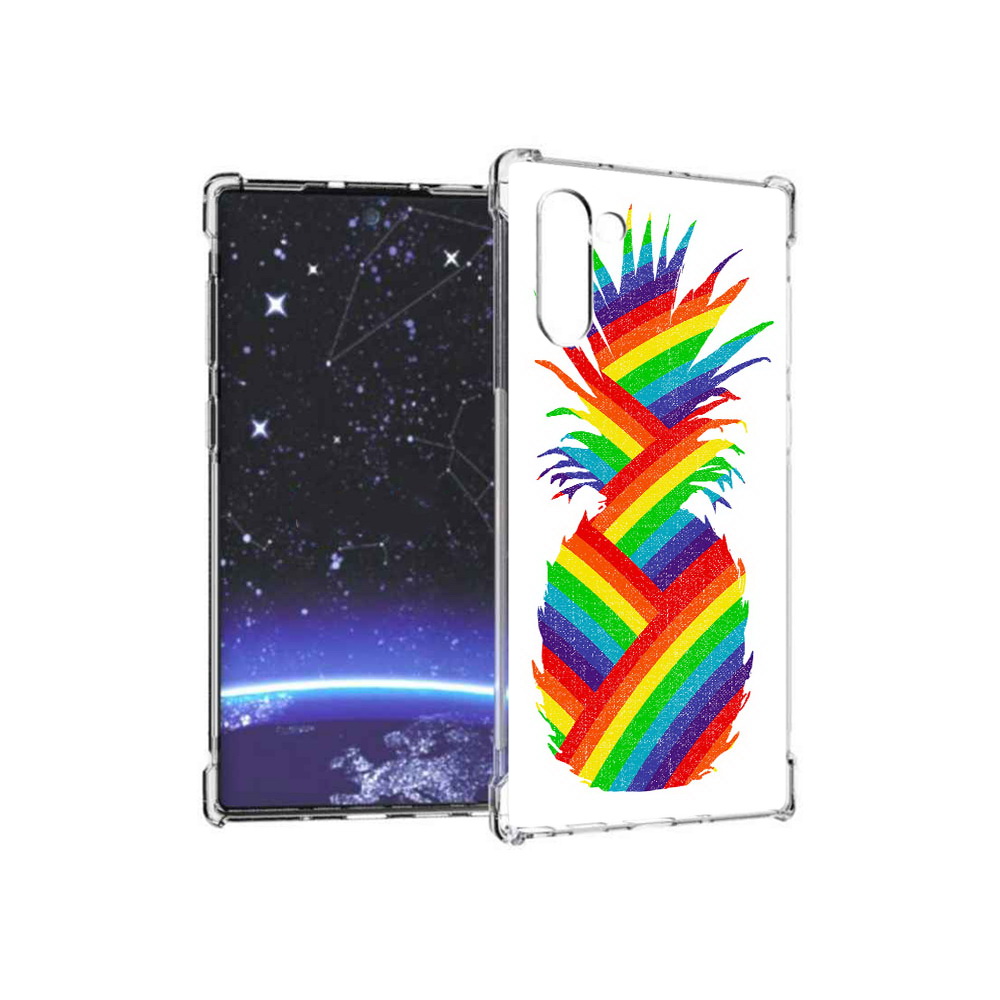 

Чехол MyPads Tocco для Samsung Galaxy Note 10 радужный ананас (PT135782.511.566), Прозрачный, Tocco
