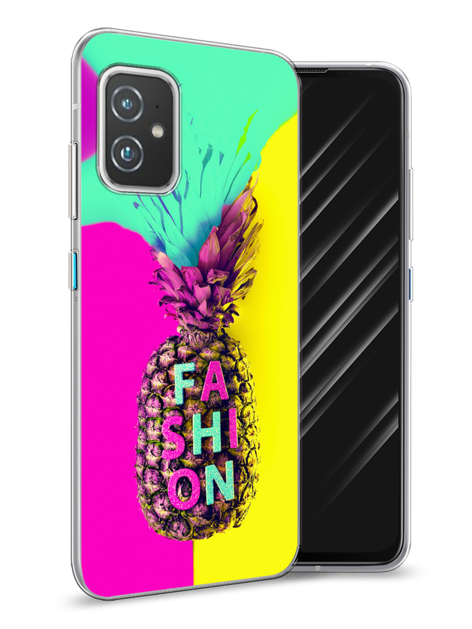 

Чехол Awog на Asus ZenFone 8 "Кислотный ананас", Желтый;розовый;голубой, 44450-10