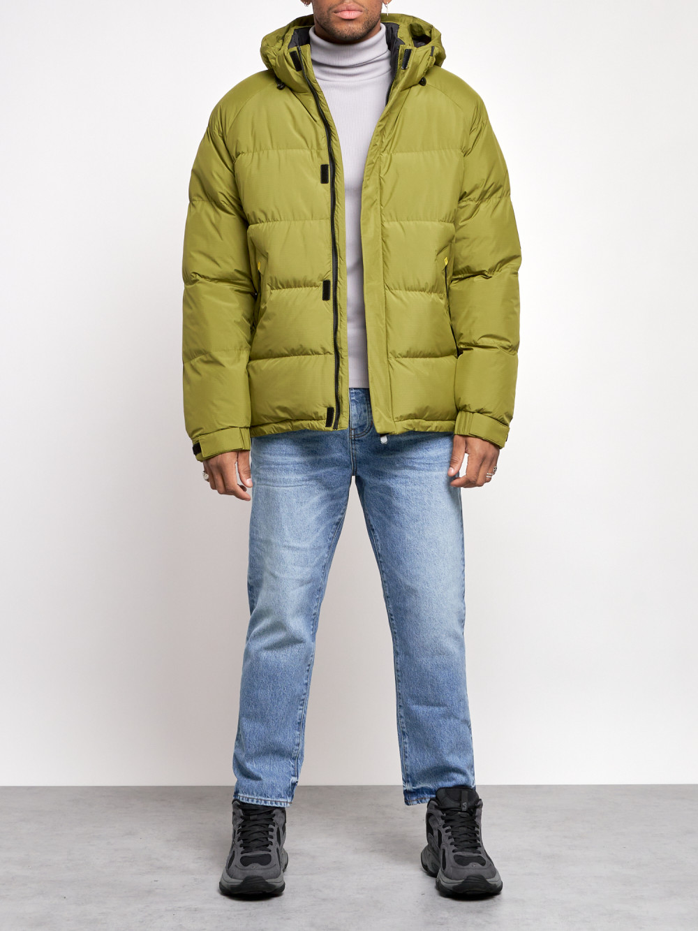 Зимняя куртка мужская AD3111 зеленая XXL