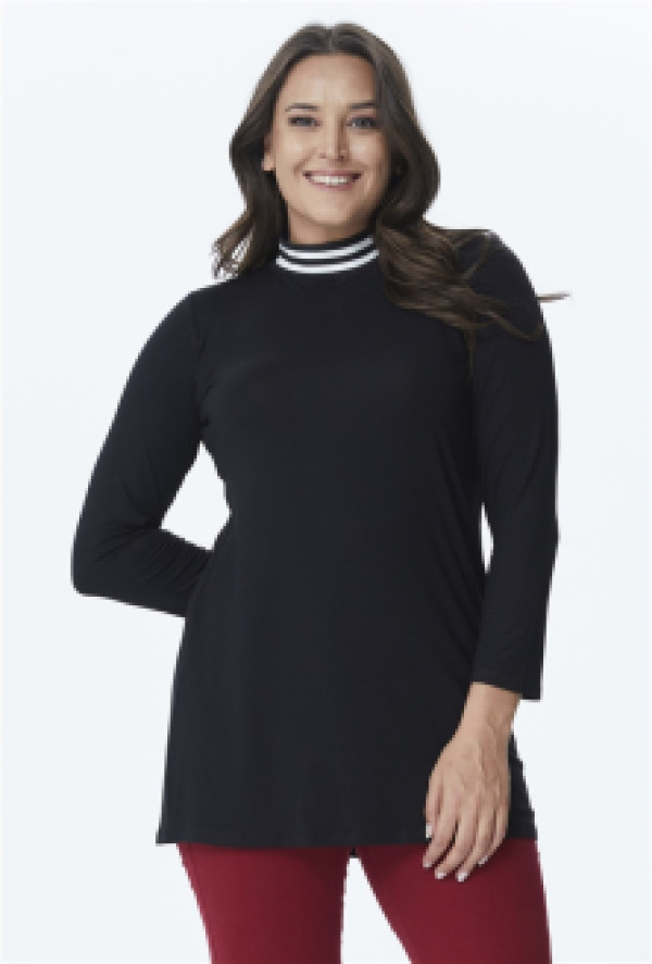 

Туника женская My Line Moda 383 черная 2XL (доставка из-за рубежа), Черный, 383