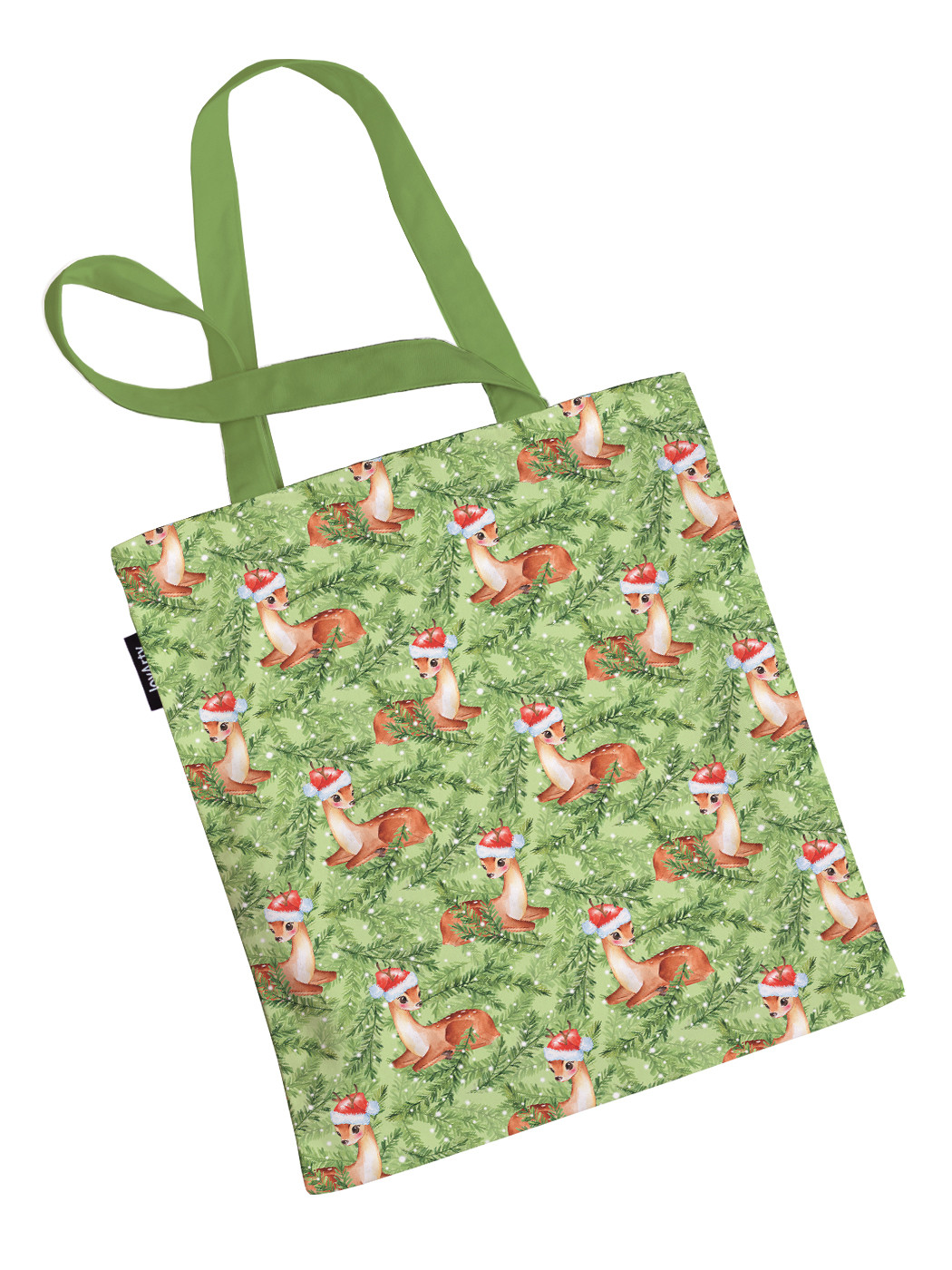 

Сумка шоппер унисекс JoyArty Новогодние оленята, зеленый, Новогодние оленята