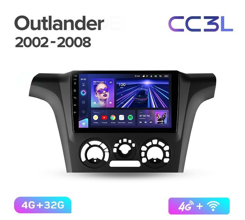 Магнитола TEYES MITSUBISHI OUTLANDER 1 2002-2008 гF1 CC3L 432ГБ Android 10 IPS экран 2489000₽
