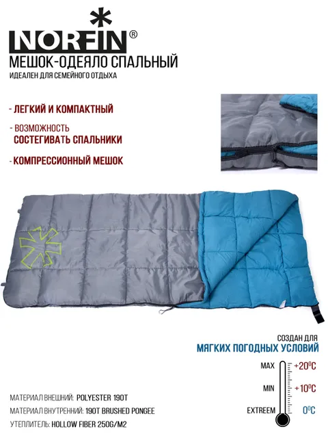 Спальный мешок Norfin ALPINE COMFORT 250 L 200 см