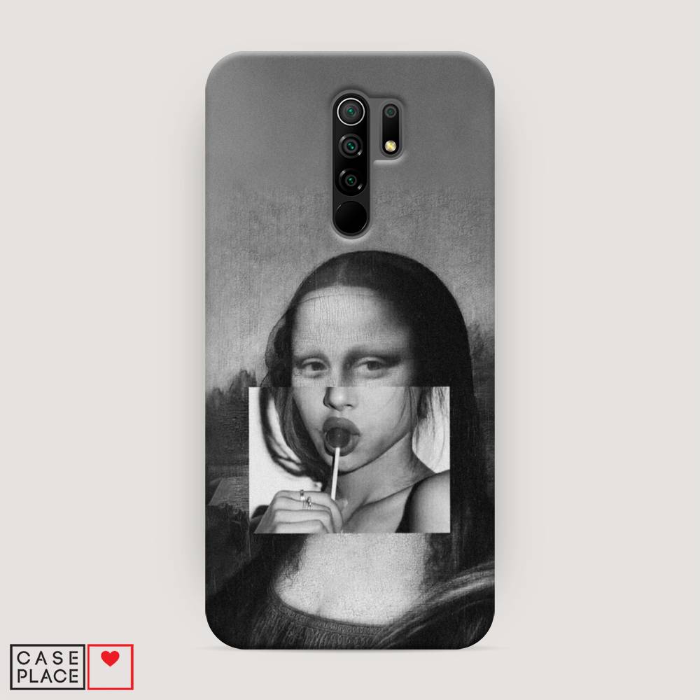 фото Пластиковый чехол "mona lisa sucking lollipop" на xiaomi redmi 9 awog