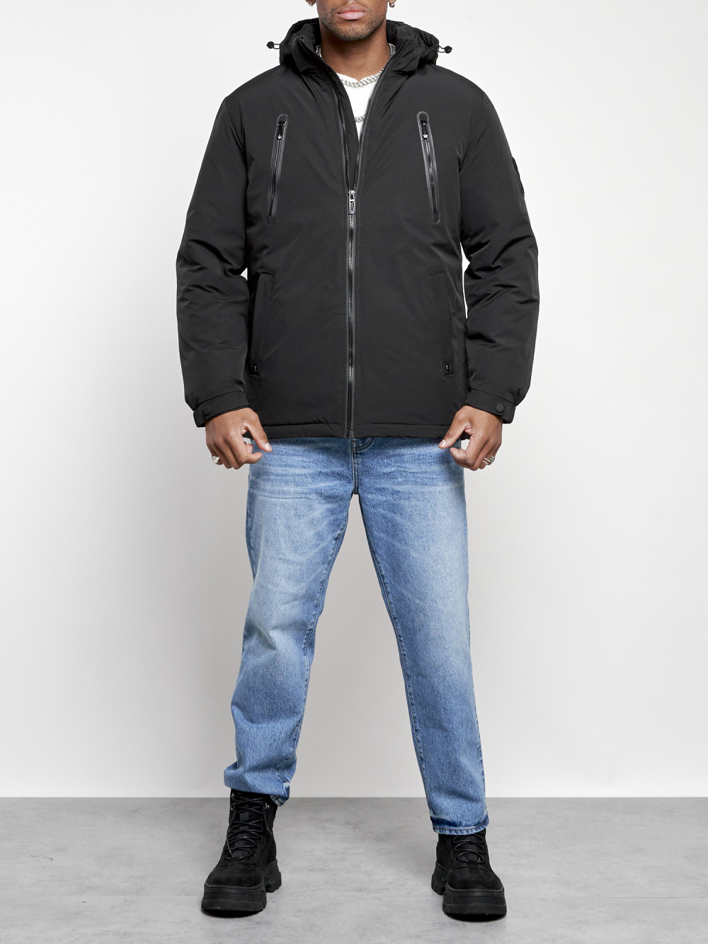Зимняя куртка мужская AD8360 черная 3XL