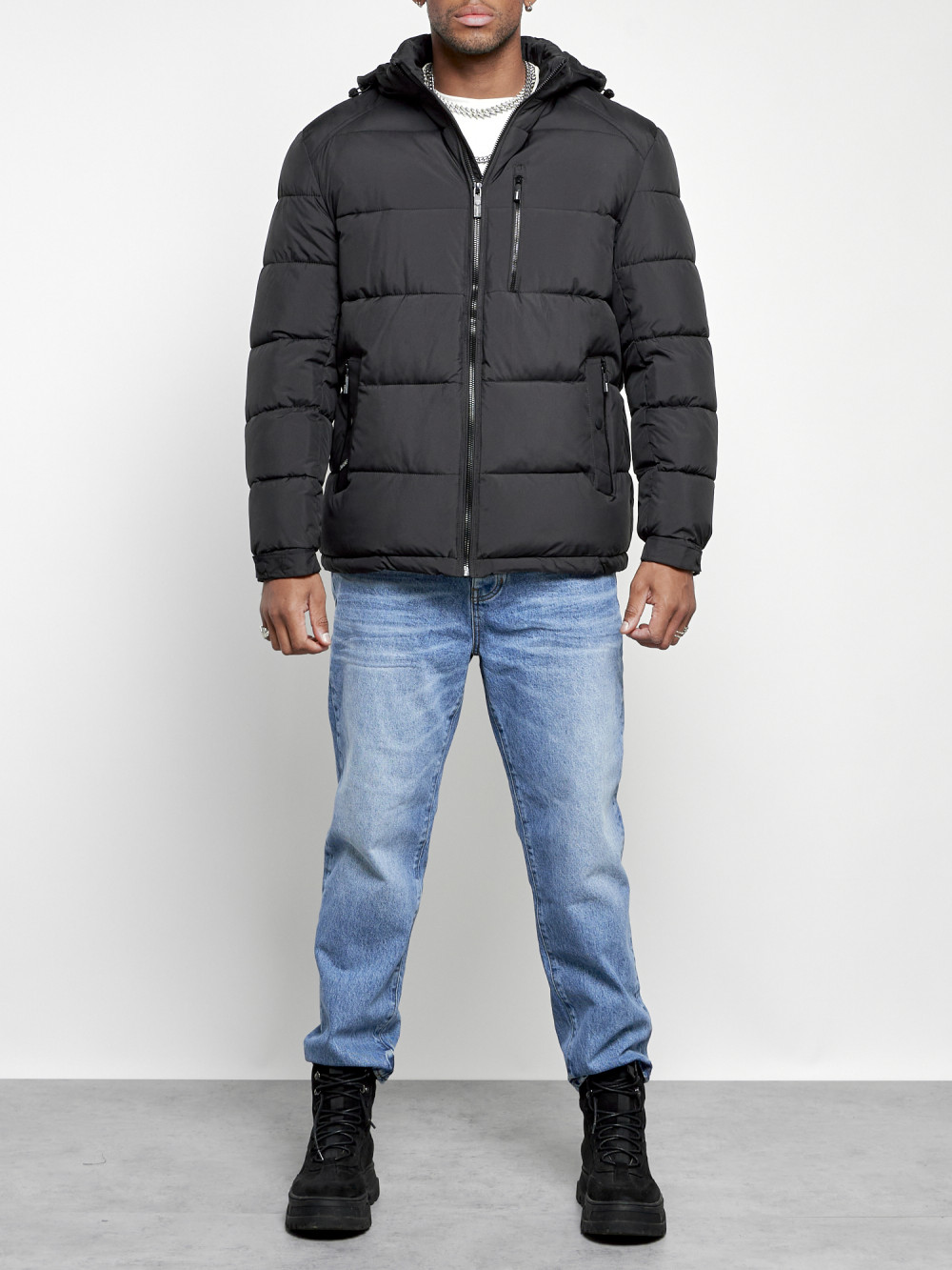 Зимняя куртка мужская AD8362 черная 3XL