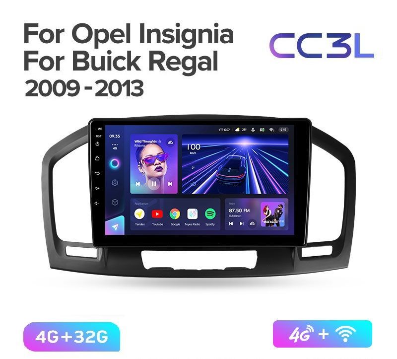 Магнитола TEYES Opel Insignia / Buick Regal 2009-2013 г. CC3L 4/32ГБ Android 10, IPS экран