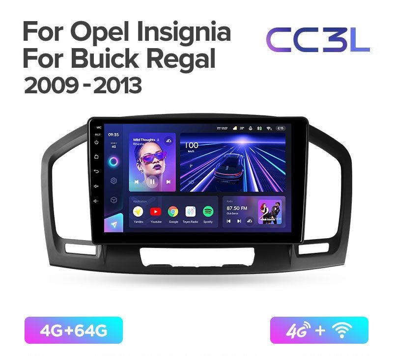 Магнитола TEYES Opel Insignia / Buick Regal 2009-2013 г. CC3L 4/64ГБ Android 10, IPS экран