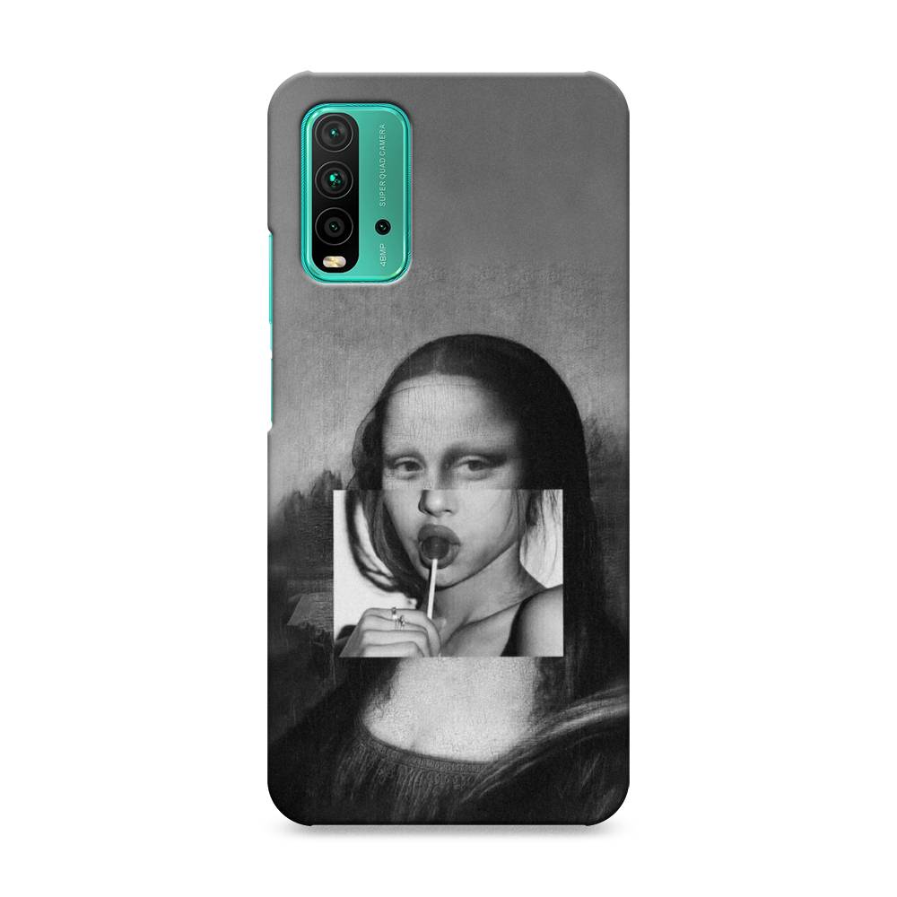 фото Пластиковый чехол "mona lisa sucking lollipop" на xiaomi redmi 9t awog