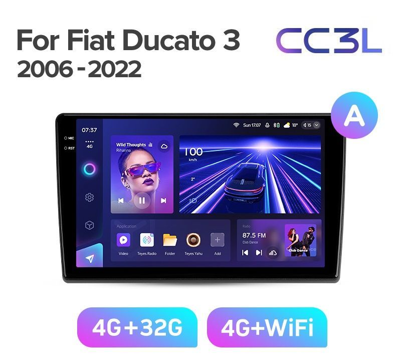 Магнитола TEYES FIAT DUCATO 2006-2022 гА CC3L 432ГБ Android 10 IPS экран DSP 4G мод 4589000₽