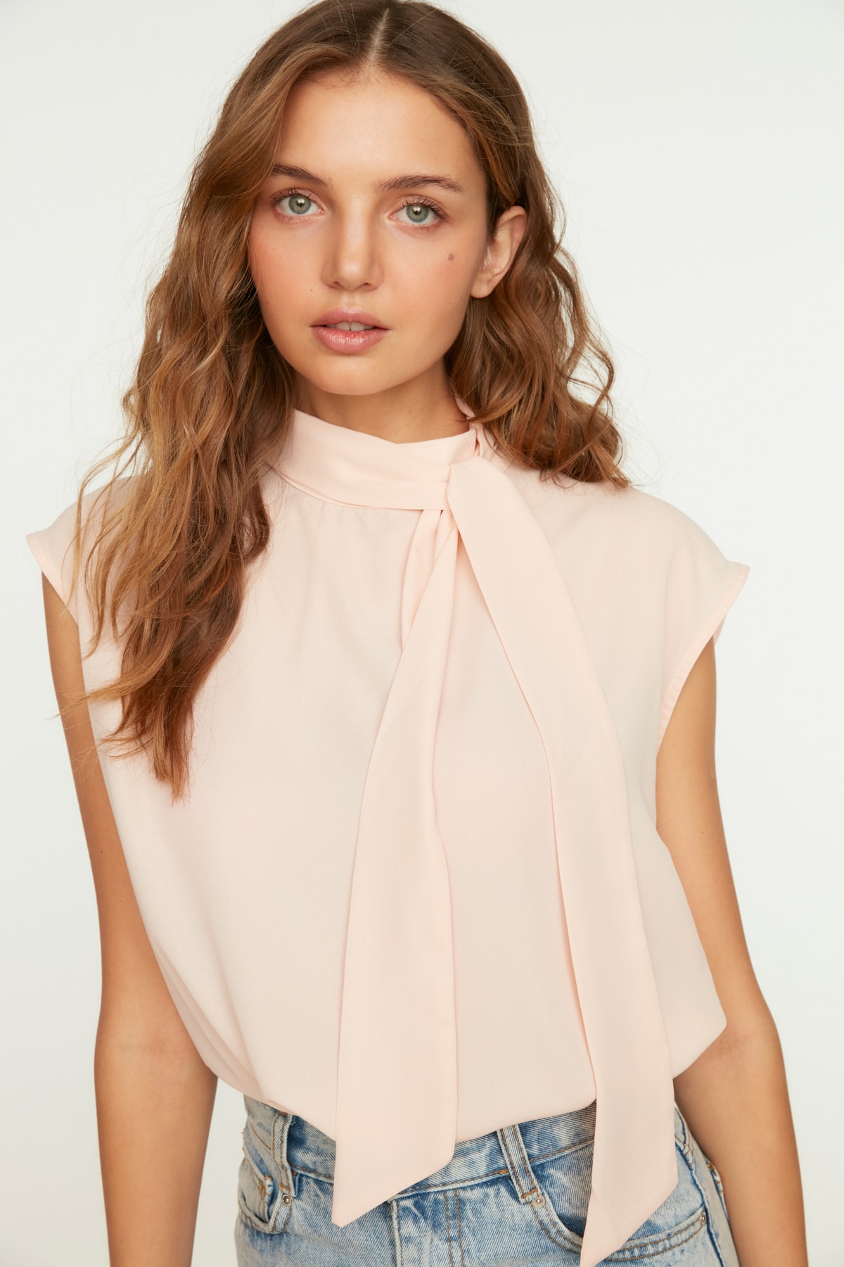 

Блуза женская Trendyol TWOSS22BZ0082 розовая 40, TWOSS22BZ0082