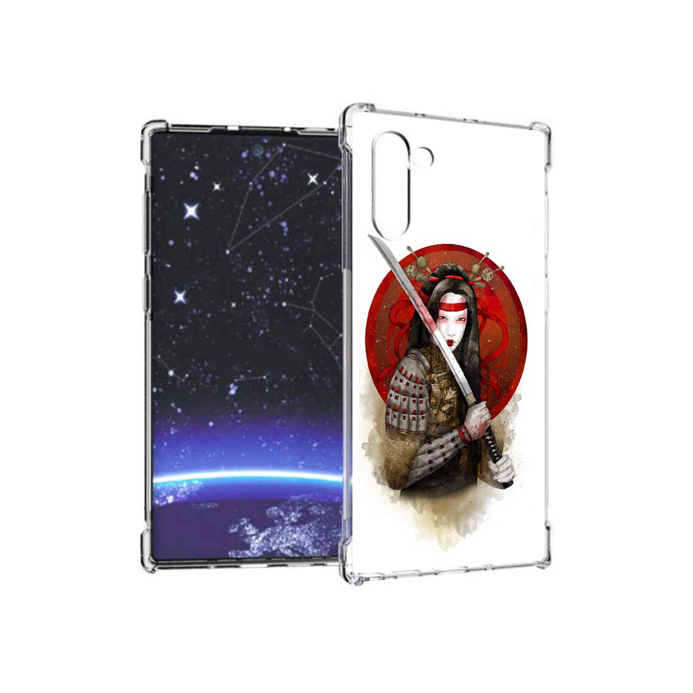 

Чехол MyPads Tocco для Samsung Galaxy Note 10 рисованная девушка с катаной, Прозрачный, Tocco