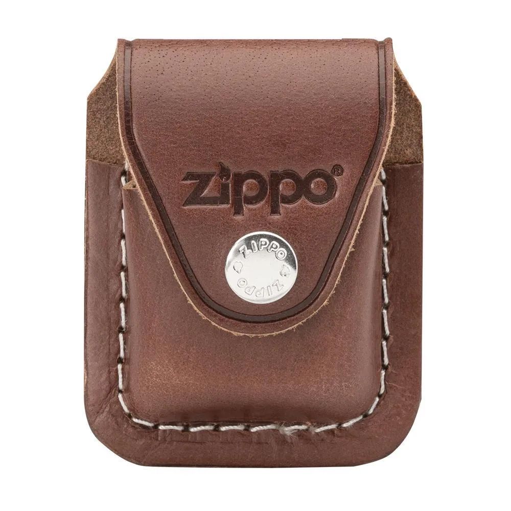 Чехол Zippo для зажигалки, кожа с металлическим фиксатором на ремень, коричневый (LPCB)