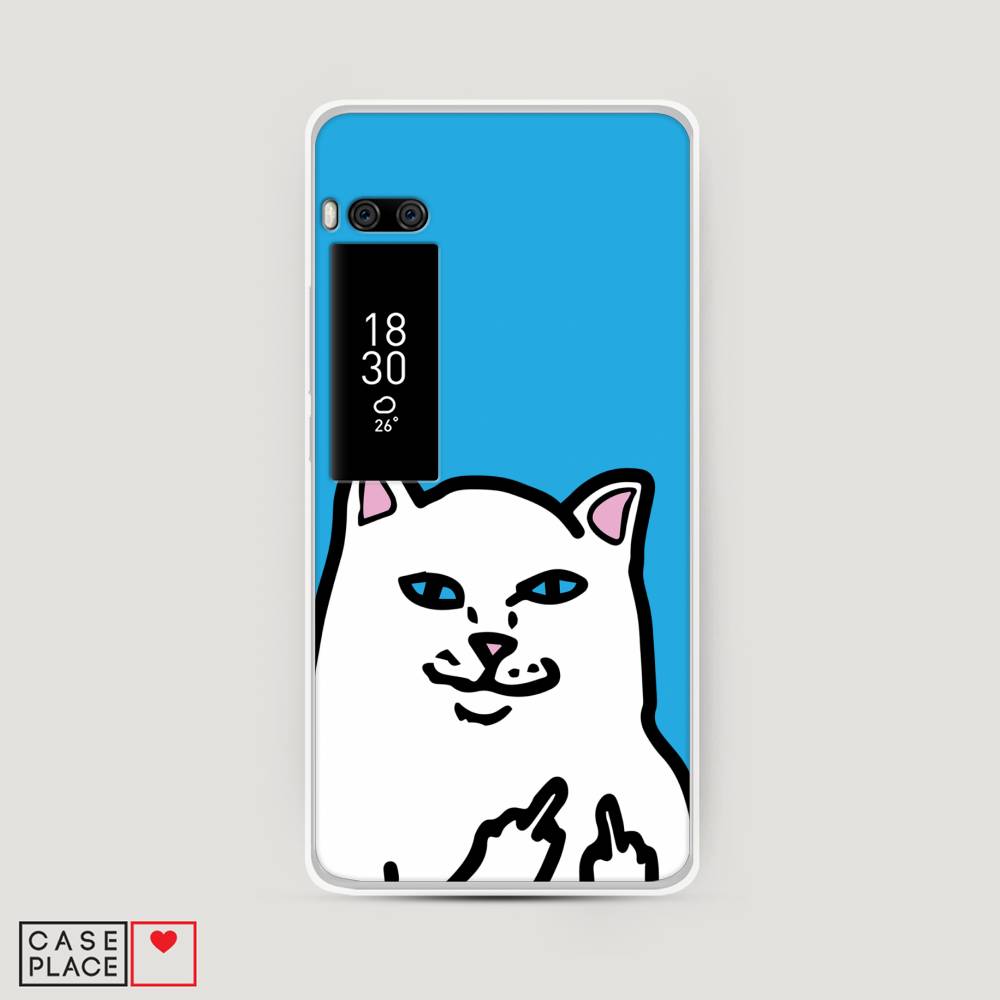 

Чехол Awog на Meizu Pro 7 "Кот жесть", Белый;голубой;черный, 71850-9