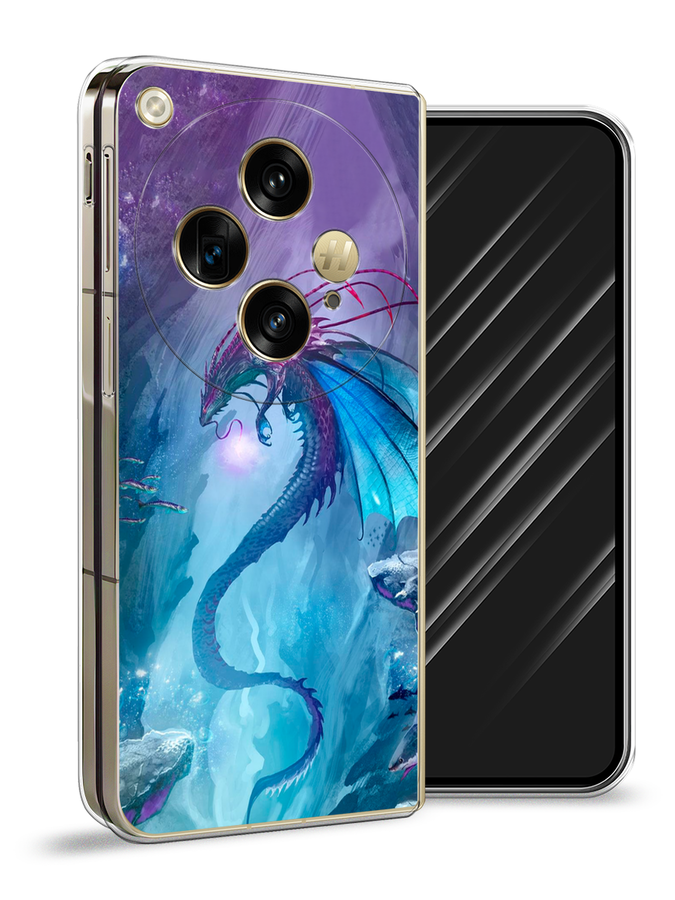 

Чехол Awog на OnePlus Open "Водный дракон", Голубой;фиолетовый;синий, 154350-1