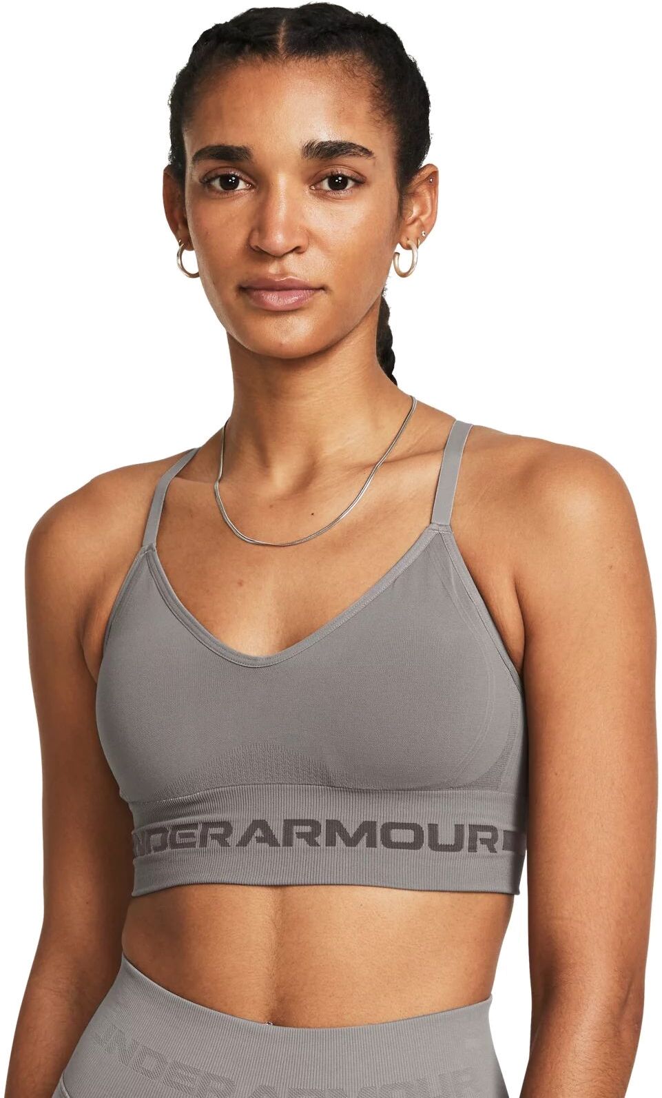 Топ женский Under Armour UA Seamless Low Long Bra серый XS 5599₽