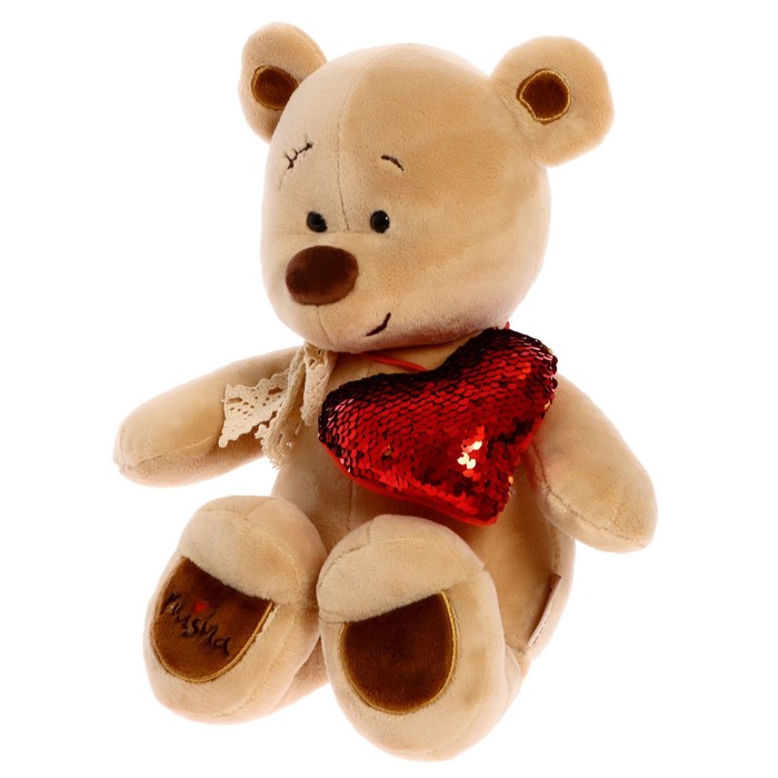 фото Мягкая игрушка медведь misha с сердцем, 30 см kult of toys