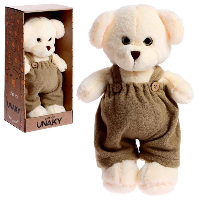 фото Мягкая игрушка «медведь аха во флисовом комбинезоне хаки», 33 см unaky soft toy