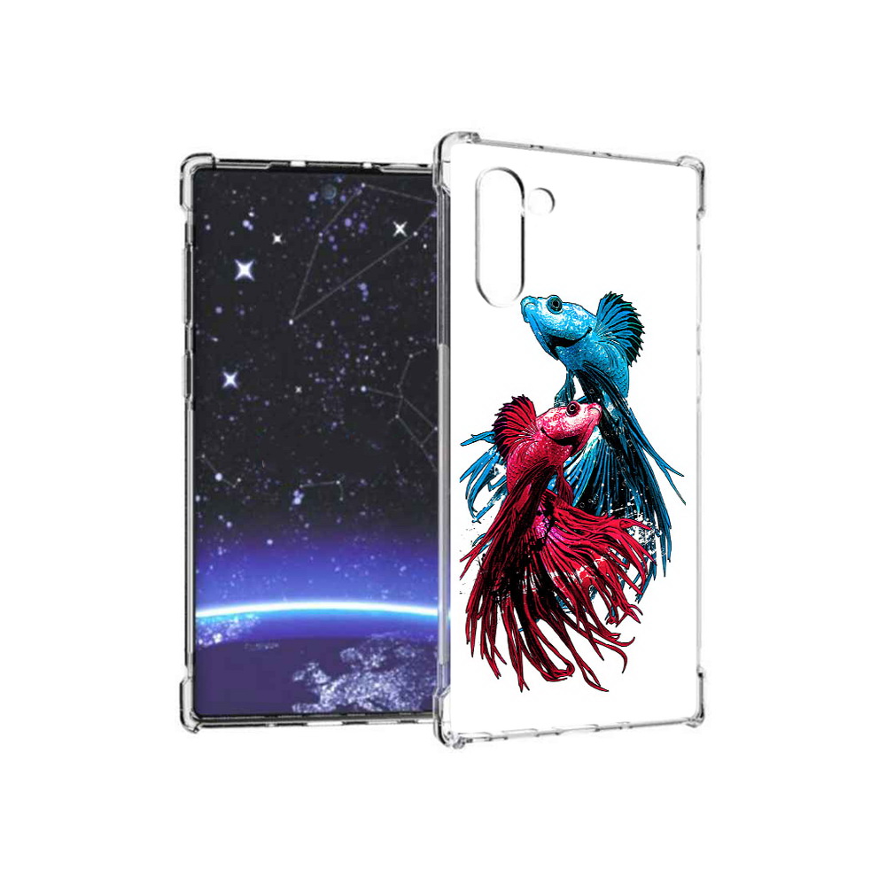 

Чехол MyPads Tocco для Samsung Galaxy Note 10 рыбы петушки (PT135782.511.592), Прозрачный, Tocco