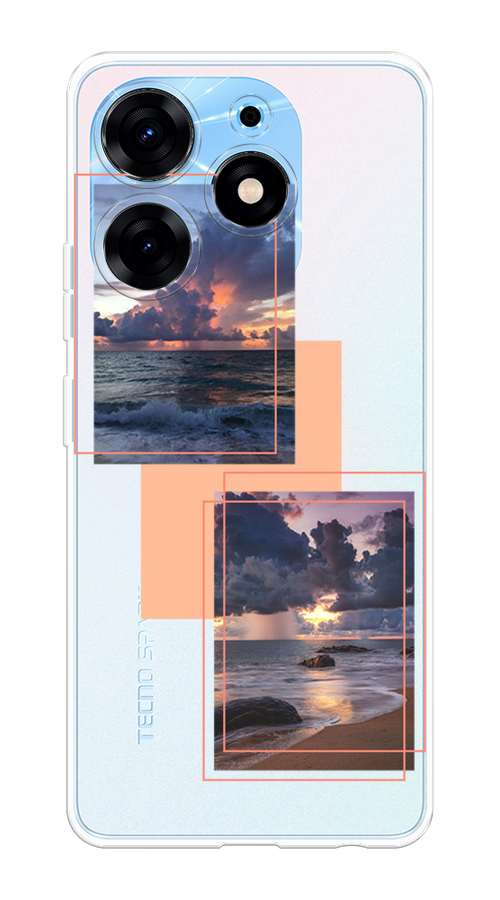 

Чехол Homey на Tecno Spark 10 Pro "Sky collage", Розовый;прозрачный;синий, 303750-1