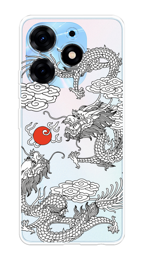 

Чехол Homey на Tecno Spark 10 Pro "Драконы с ножом", Прозрачный;черный;белый, 303750-1