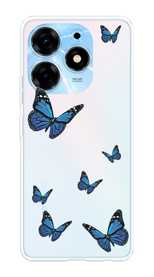 

Чехол Homey на Tecno Spark 10 Pro "Blue butterflies", Синий;черный, 303750-1