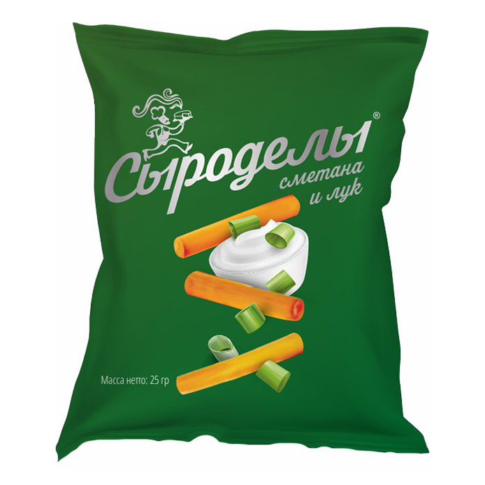 Сырные снеки Сыроделы Сыр копченый сметала-лук 25 г