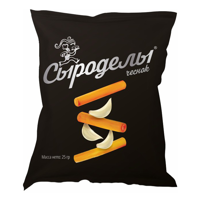 Сырные снеки Сыроделы Сыр копченый с чесноком 25 г