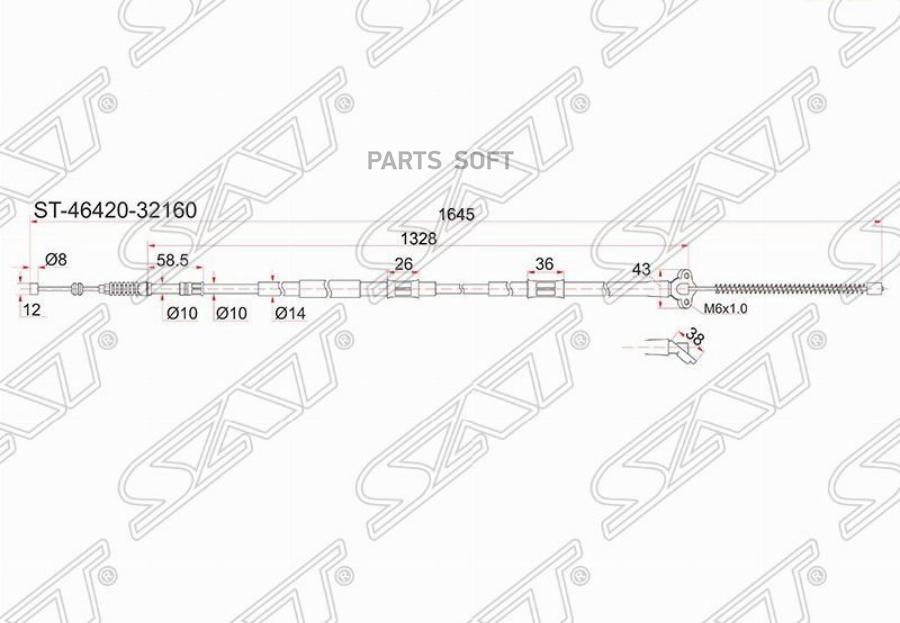 

ТРОС РУЧНИКА TY CAMRY/VISTA, SV30 90-94,-RH (БАРАБАН) SAT st4642032160