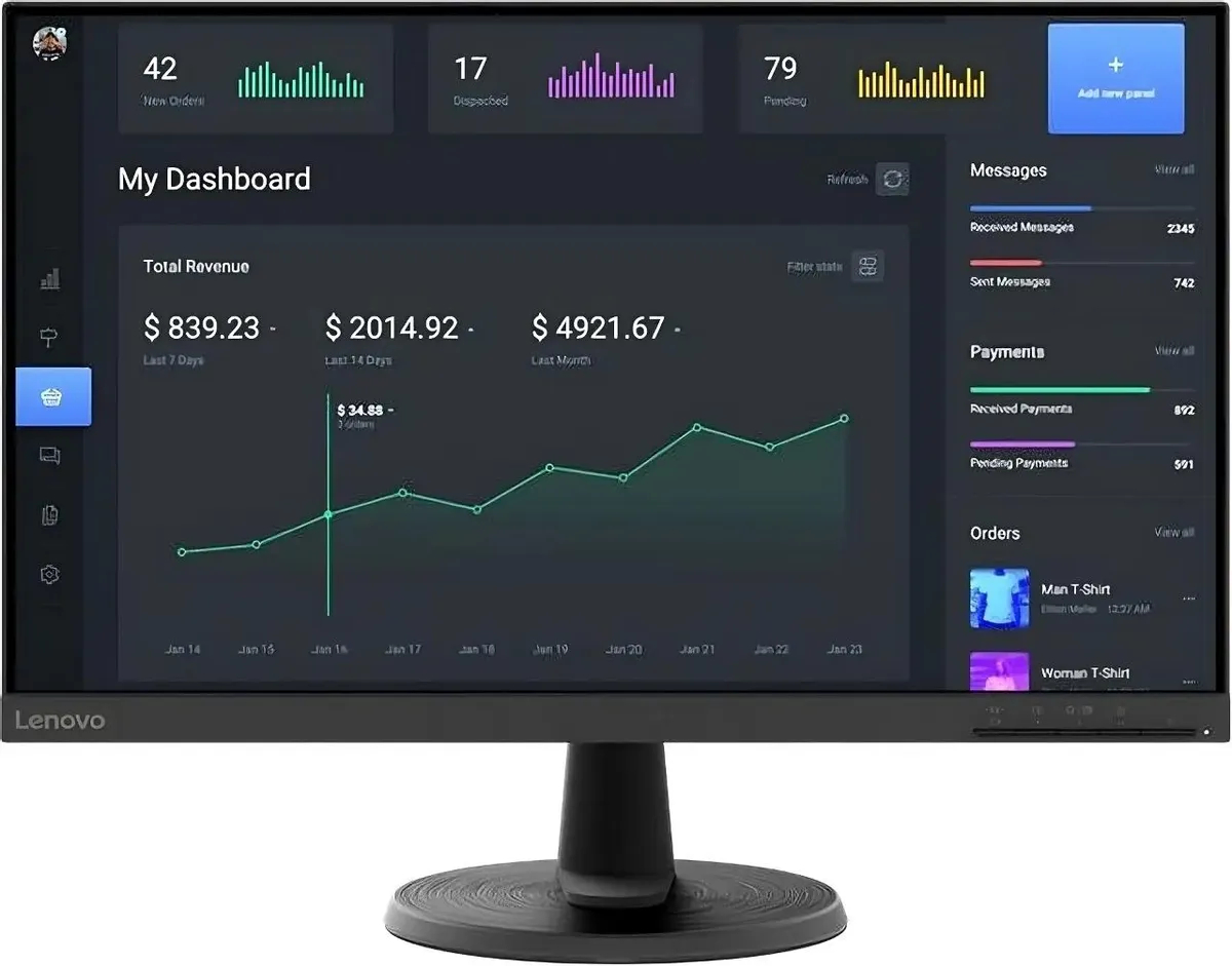 

23.8" Монитор Lenovo ThinkVision C24-40 черный 75Hz 1920x1080 VA, ThinkVision C24-40