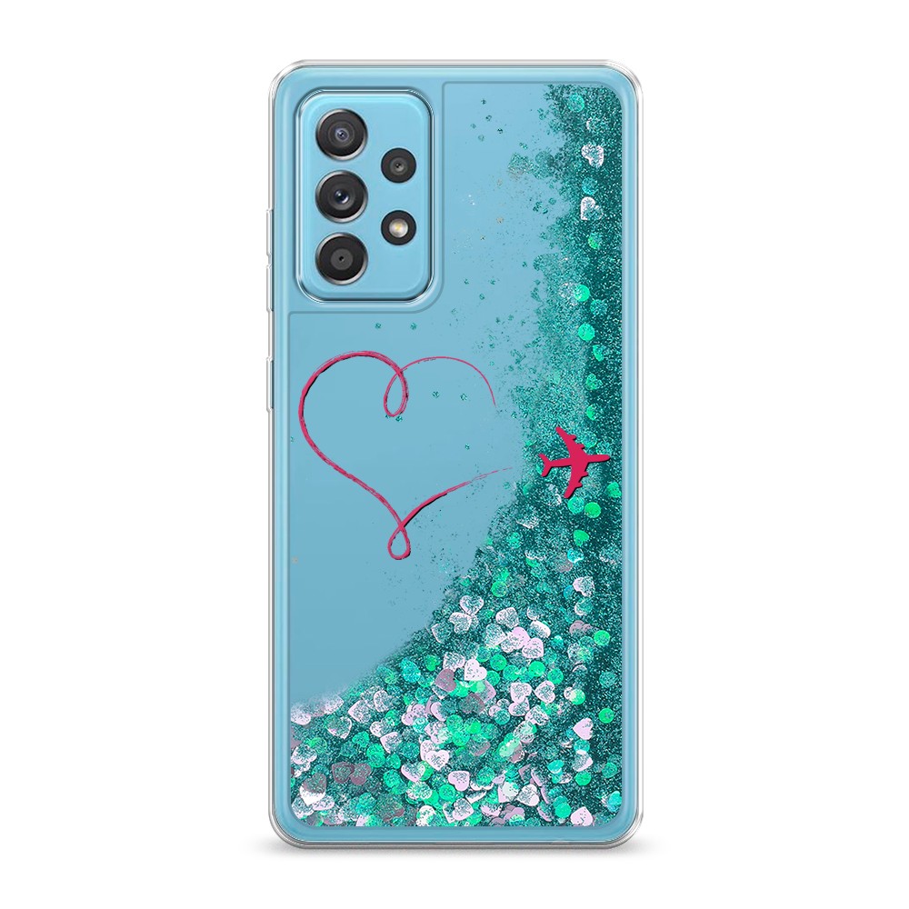 

Жидкий чехол с блестками "Сердце и самолет" на Samsung Galaxy A52, 2102495-1