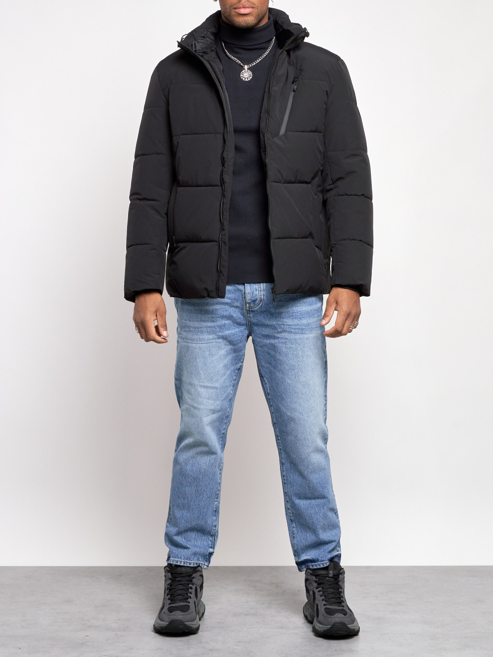 Зимняя куртка мужская AD8320 черная 4XL